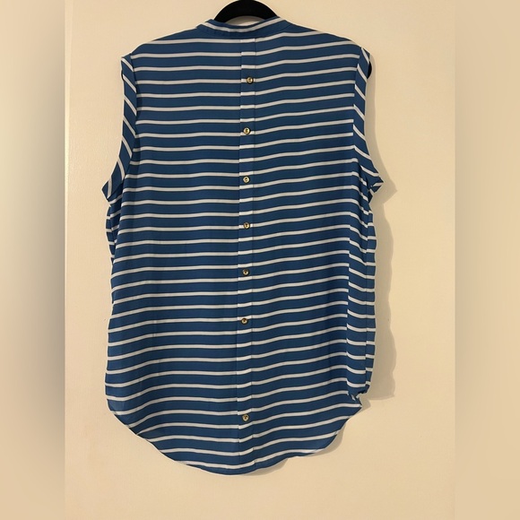 Zac and Rachel Blue Striped Women's Top size L (F121) - Picture 5 of 8